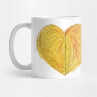 Yellow Heart Drawn With Oil Pastels Mug